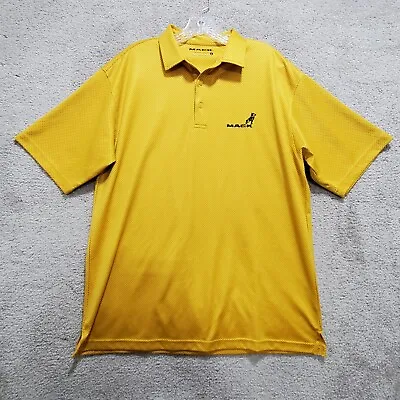 Mack Polo Shirt Mens Large Yellow Golf Prformance Stretch Easy Care Casual Work • $21.34