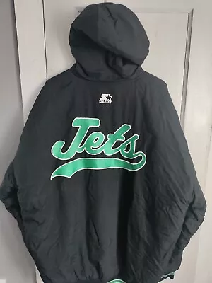 Vintage New York Jets Starter Jacket Winter Jacket Full Zip Up Men's Size XL  • $125