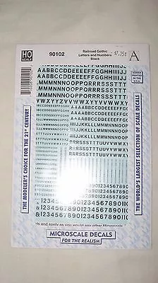 Microscale Decals Railroad Gothic Letters And Numbers Black #90102 • $6.29