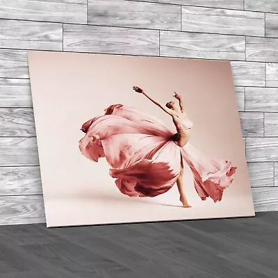 Ballerina Dance Flowing Dress In Studio Original Canvas Print Large Picture • £27.95