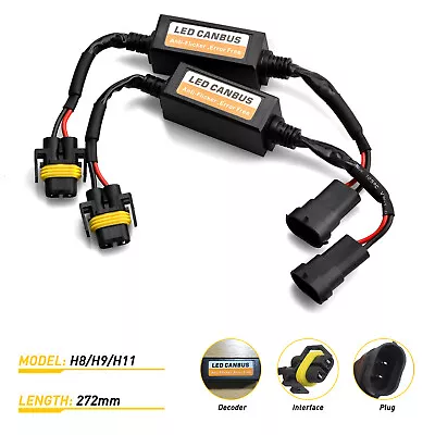 2X H11 LED Headlight Canbus Error Free Anti Flicker Resistor Canceller Decoders • $16.19