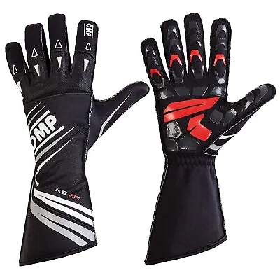 Omp Ks-2r Karting Kart Gloves Black & White - Racing Track Days Driving Gloves • £58.95