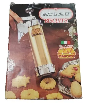 Marcato Atlas Metal Biscuit Cookie Press 4 Tips 20 Discs Made In Italy • $28.99