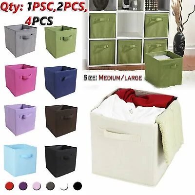 4X Foldable Storage Collapsible Box Home Clothes Organizer Fabric Cube UK • £7.89