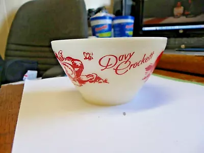 Vintage Original DAVY CROCKETT Fire King Oven Ware Bowl Milk Glass • $9.99