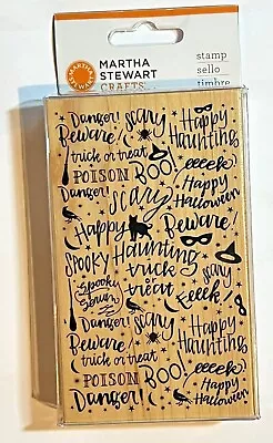 Martha Stewart HALLOWEEN ALL OVER NEW LARGE WOODEN RUBBER STAMP 2013 3  X 5  X 1 • $24.50