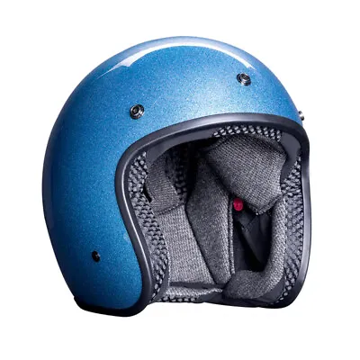 Kali Protectives Rava Blue Metal Flake 3/4 Open Face Motorcycle Helmet Adult XS • $39.99