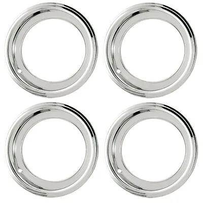 15  DEEP DISH CHROMED STAINLESS STEEL TRIM BEAUTY RING WIDE STEPPED Fits SET • $293.03