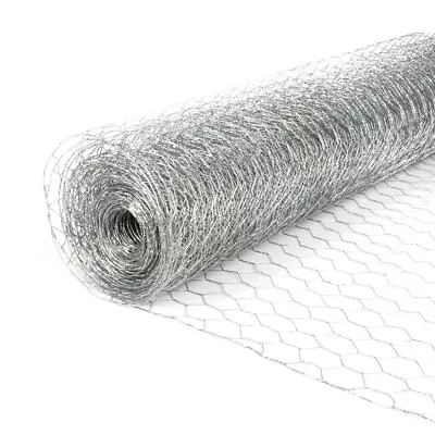 £17.99 • Buy Galvanised Chicken Wire Netting Mesh Net Fence Rabbit Aviary Pet, 5m 10m 25m 50m