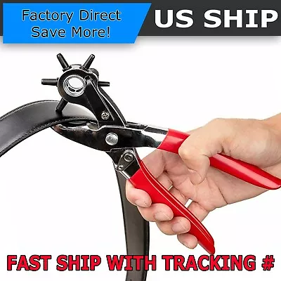 6 Sized 9'' Leather Hole Punch Heavy Duty Hand Pliers Belt Holes Puncher Tool • $6.49