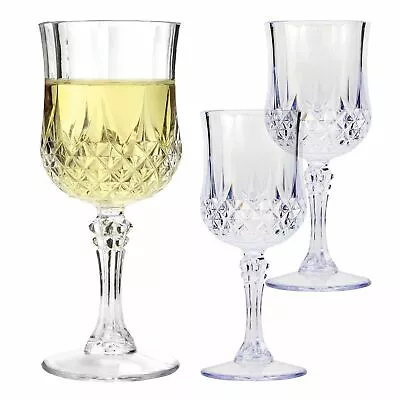 6 X Outdoor Camping Picnic BBQ Party Crystal Effect Wine Drinks Glasses • £12.45