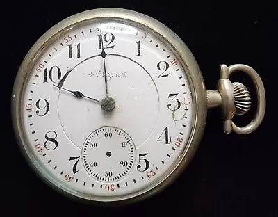 Vintage Elgin G.M. Wheeler 16 Size Silverode Pocket Watch • $12.50