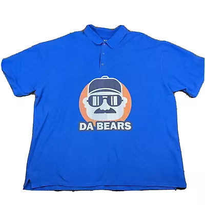 Gildan Chicago Da Bears NFL Big Face Polo Shirt Adult 3XL Blue Collared Top • $11