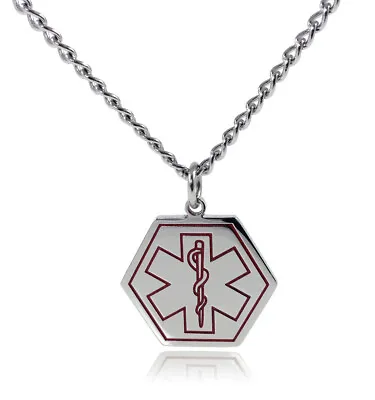 BLOOD THINNER Medical Alert ID Stainless Steel Pendant Necklace With 26  Chain • $21.95