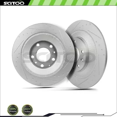 Slotted Rear Brake Rotors Discs Fits Mazda 6 2006-2007 Silver Zinc Dichromate • $49.43