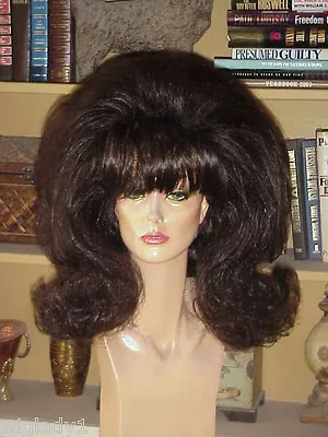 Sin City Wigs Mid Length Flip Flipped Straight Thick Volume 50s Retro Glam Bangs • $119.99