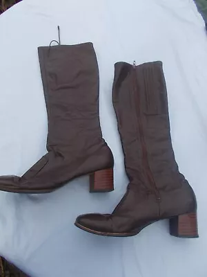 Vintage Cobbies Knee High Dress GoGo Boots. Size 9M -Brown Leather • $60