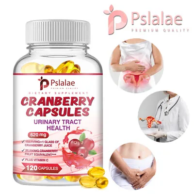 Cranberry Capsules 620mg - With Vitamin C - Bladder And Urinary Tract Health • $10.13