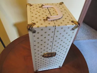 Vintage White With Gold Stars  Doll Carrying Case Steamer Trunk Wardrobe 12 X6  • $35