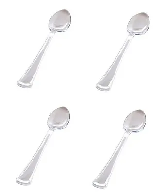 Pack Of 25 Tiny Clear Plastic SPOONS . . . . . . Clear Party Dessert Transparent • $3.67