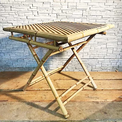 Folding Bamboo Garden Table Vintage Mid Century • $590