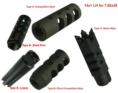 US! 14x1 Left Hand Thread Low Concussion Competition Muzzle Brake For 7.62x39mm  • $23.48