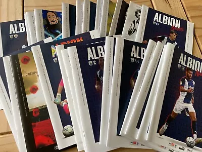 West Brom HOME Programmes 2017/18 2018/19 2019/20 2021/22 League + Cup • £4
