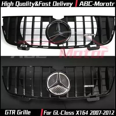 For Benz GL-Class X164 2007-2012 GL320 GL350 GL450 Black GTR Grille W/LED Emblem • $188.99