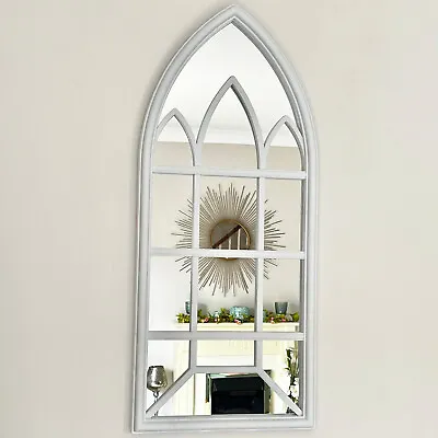 £22.99 • Buy Gothic Arch Window Mirror 70cm White Home Wall Modern Living Hallway Decoration 