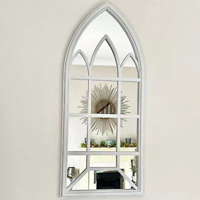 £25.99 • Buy Gothic Arch Window Mirror 70cm White Home Wall Modern Living Hallway Decoration 