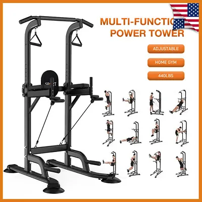 Adjustable Power Tower Pull Up Bar Pull Up Stands Home Gym Fitness Equipment • $169.99
