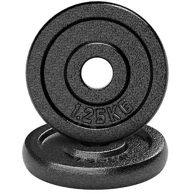 Weight Plates 1 X 1.25KG Opti Cast Iron Weights 1.25KG Gym 1” Dumbbell Barbell • £6.95