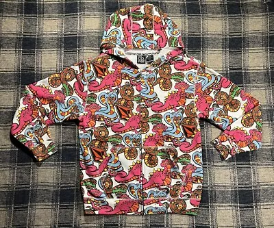 Volcom Hoodie Boys Large Snake Dinosaur  Print Zip Up Y2K Skateboard Snowboard • $22