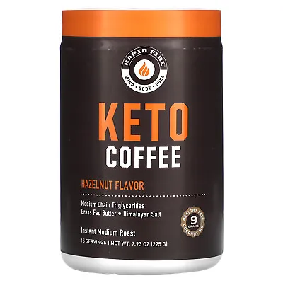 Keto Coffee Hazelnut Instant Medium Roast 7.93 Oz (225 G) • $21.24