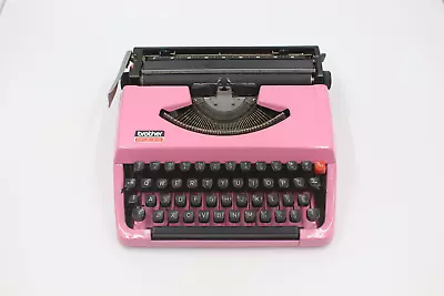 ProudlyIndia Antique Original Pink Brother Deluxe 220 Vintage Manual Typewriter • $340