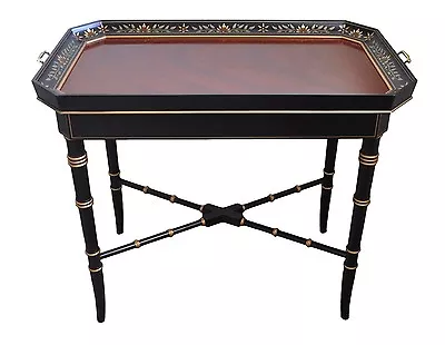 Kindel  Varney & Sons  Regency Hand Painted Tray Top Tea Table • $1995