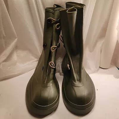 Vintage KCA Military Weatherproof Rubber Boots Men's Size 7 Overboots Green • $26.25