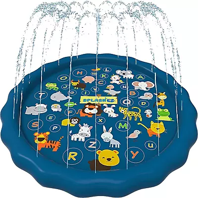 3-in-1 Splash Pad Pool Sprinkler For Kids  60’’ Outside Water Outdoor Play Mat • $25.95