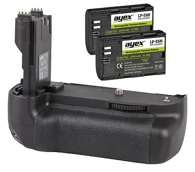 Ayex Battery Handle For Canon EOS 7D Like BG-E7 + 2x LP-E6N Battery • £86.64