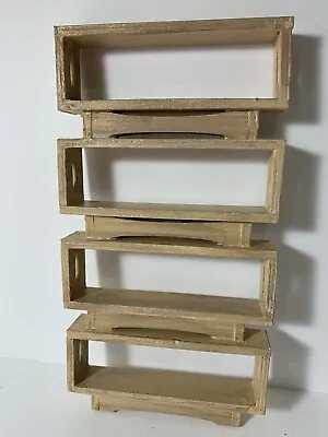 Miniature Mid Century Modern 4 Shelf Etagere 1:12 Scale Pickled Blond Oak Finish • $49.99