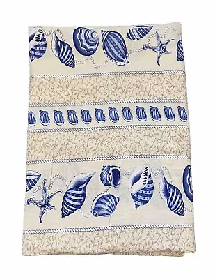 1990s 90s Super King Duvet Cover Bedding Set Vintage Nautical Sea Shells Ocean • £16