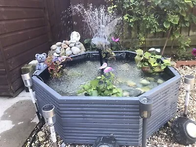 Raised Garden Pond Large Octagonal Low Level Water Feature Grey 80cm Ready2Use • £139