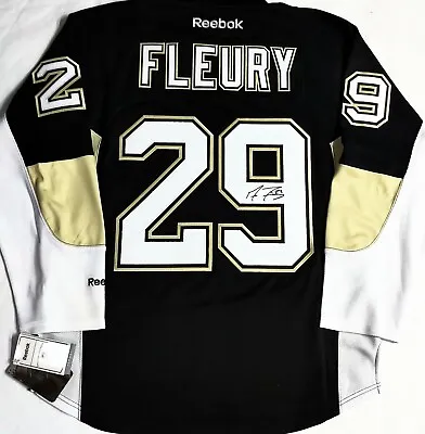 Nwt Marc-andre Fleury Penguins 2009 Cup Facsimile Signature Series Reebok Jersey • $279.99