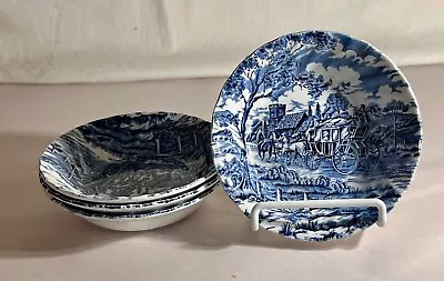 4 Myott Blue Royal Mail 5 3/8  Dessert Bowls • $20.40