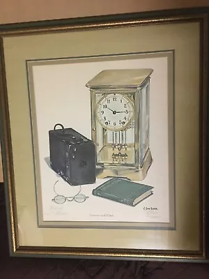 C Don Ensor Camera And Clock Framed Matted Double Signed Print 28 1/2 X 25   • $37.75