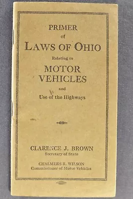 1929-1930 Ohio Motor Vehicle Laws Primer Booklet Excellent Original • $14.95