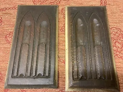 £35 • Buy Carved Gothic Arch Reclaimed Wooden Panels / Pediment Salvaged Vintage Repurpose
