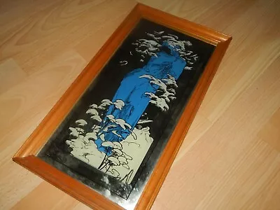 Vintage Old Alphonse Mucha Art Nouveau Mirror Winter Season Wood Frame • £34.99