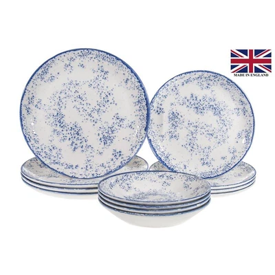 Queens By Churchill - 12pc Dinner Set Umbria Contemporary Blue (Made In England) • $59