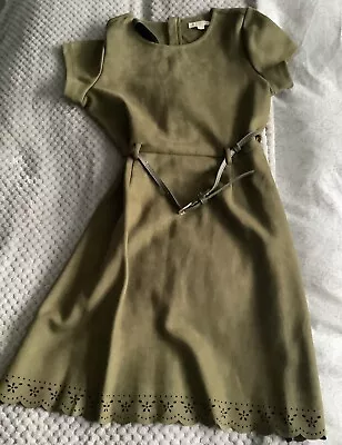 Girls Yumi Khaki Faux Suede Short Sleeve Dress.age 16. Fabulous Condition. • £2